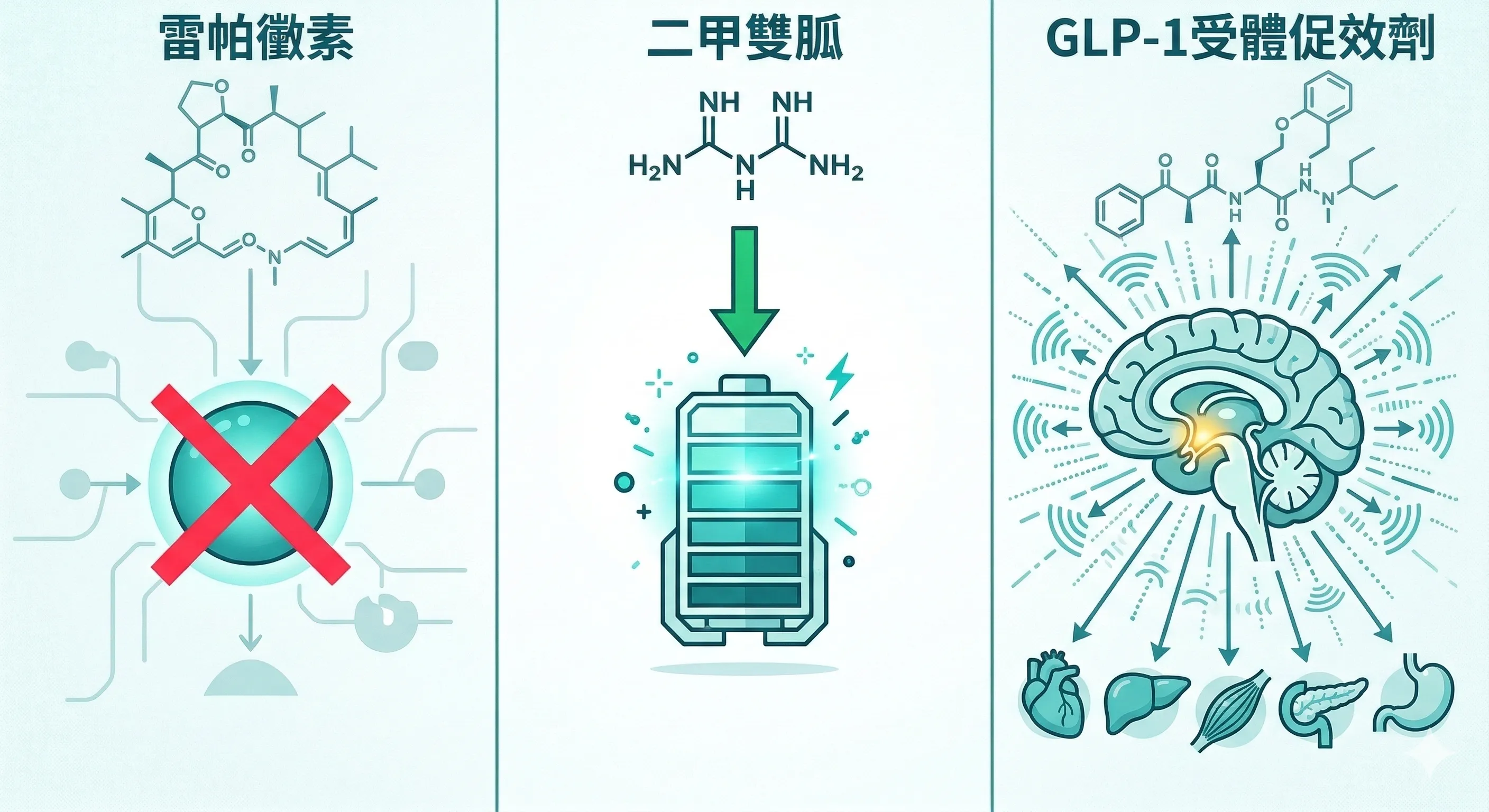 抗老化藥物作用機制比較